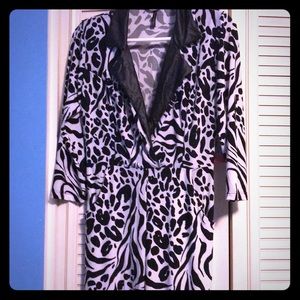 Jumpsuit - Animal print - black and white